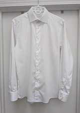 Eton Dress Shirt Bright White Cotton Twill Mens 15.75 (EU 40) Slim picture