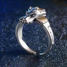 Metal Garurumon Digimon Inspired Ring Adjustable Size picture
