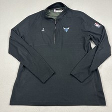 Charlotte Hornets Sweater Men Extra Large Black NBA Basketball Nike Pullover XL picture