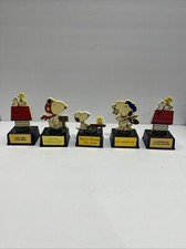 RARE Vintage Aviva Peanuts Snoopy Trophy Lot Of 5 Trophies 1958, 1965 And 1970 picture