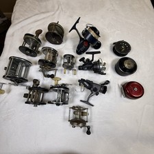 Vintage Fishing Reel Lot 14 Reels Ocean City Garcia Mitchell Daiwa - Parts Only picture