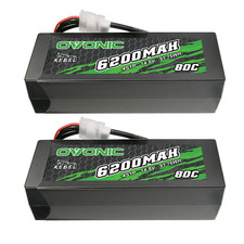 2x Ovonic 14.8V 80C 6200mAh 4S HardCase Lipo Battery EC5 for RC Car Arrma Truck picture