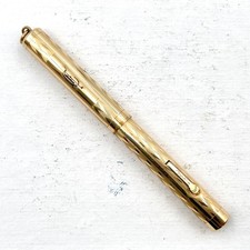 Antique Conklin Rolled Gold Ring Top Chevron Lever Fountain Pen (No Nib) AS IS picture