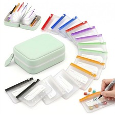 A8 Waterproof Pill Pouch Set, Large Weekly Pill Organizer with 14 Color-Coded picture