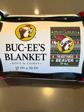 Buc-ee's Soft & Comfy Christmas Holiday Blanket, Multicolor 50 x 70 in picture