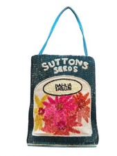 Rare Vintage Anya Hindmarch Silk Beaded 🌸 Dahlia Suttons Seeds 🌸 Purse picture
