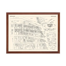 Old Map of Lewiston, ME 1946 - Vintage Lewiston Maine Art picture