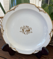 Antique Haviland Limoges CH Field Plate Gold Monogram CFH/GDM France 8