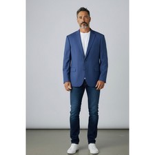 J Ferrar Blazer Mens 52S Blue Stretch 2-Button Single Breast NWT picture