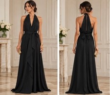Halston Heritage Black Maxi Dress Size XL picture