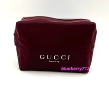 New Gucci Beauty  Makeup Bag Pouch Clutch  with zipper ~ Burgundy picture