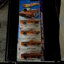FOUR Hot Wheels 83 Chevy Silverado Orange 2013 HW Showroom Flames  picture