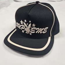 Supreme Playboy 5-Panel Cap Black SS21 Embroidered Hat 【NEW w/t Defect】 picture