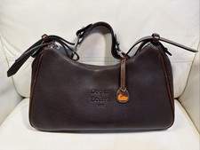 Vintage Dooney & Bourke USA Brown Pebbled Leather Hobo Shoulder Bag picture