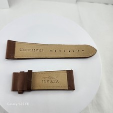 New 24mm CALF Leather Strap Brown Light Watch Band for INVICTA  Buckle White picture
