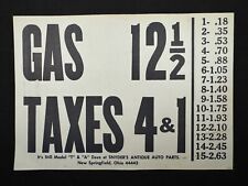 Vintage Snyder's Antique Auto Parts New Springfiled, Ohio Paper Gas Price Sign picture