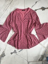 Pink Lace Y2K Bell Sleeve Romantic Whimsical Fairy Top XL picture
