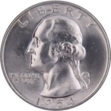 1954 D Washington Silver Quarter Uncirculated Mint State 25c Coin picture