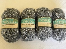 CARON Snospun Yarn - Lot Of 4 - Grey - 1.75 Oz Each - 44% Cotton picture