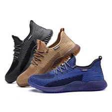 SUYSTEX Mens Steel Toe Work Safety Shoes Lace up Sports Hiking Air Sneakers picture