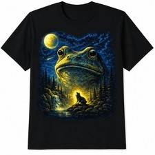 Frog Howling to Moon Frogs Howl at The Moon Parody Meme T-Shirt picture