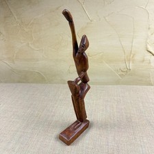 Vintage Hand Carved Wooden Abstract Sculpture Folk Art Rustic Decor picture