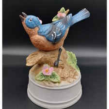 Milano Porcelain Bluebird Music Box by Eda Mann Vintage 1970s-1980s picture
