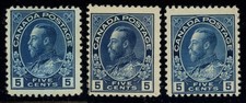 Canada Scott# 111, (3)  Different Listed Shades,  Mint, OG, SCV $600+ (51945) picture