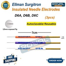 Ellman Surgitron Insulated Needle Electrodes D6A, D6B,D6C Reusable Tungsten Tips picture