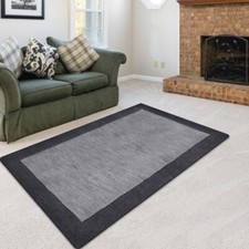 Eco-Friendly Hand Tufted Wool Area Rug Solid Charcoal Black BBH Homes BBK00201 picture