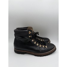 Taft Black Leather Hiking Boots Vibram Sole Handcrafted in Spain Mens 45 picture