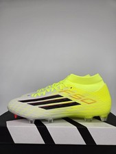 adidas Men's F50 League Mid FG MG Solar Yellow Core Black Soccer Cleats Size 12 picture