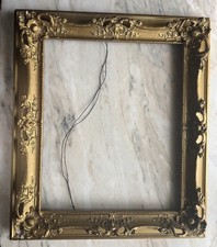 19th C ANTIQUE FRENCH BAROQUE GILD GOLD ORNATE WOOD FRAME picture