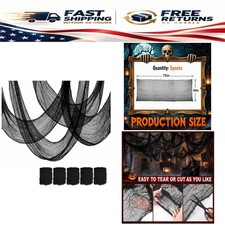 Halloween Creepy Cloth Black 5 Pack 30x72 in Spooky Haunted House Decor picture
