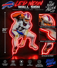 Buffalo Bills Josh Allen #17 LED Neon Wall Sign 20