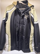 GIII Sports By Carl Banks Pittsburgh Penguins Double Zip Coat W/ Hood Sz M READ picture