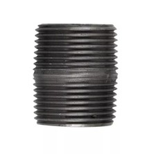 Anvil Beck 3/8 in. MPT x 3/8 in. Dia. x 1 in. L MPT  Black Steel Pipe Nip 2PAC picture