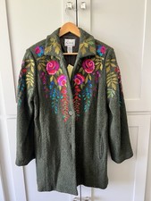 NWT Linea Louis Dell’Olio Womens M Wool Blend Floral Embroidered Jacket QVC picture