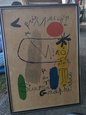 Pencil Signed 1950 Poster Joan Miro Print Nice Colors picture
