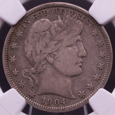 1904-O Barber Half Dollar 50C NGC VF25 — Scarce New Orleans Semi-Key Date picture