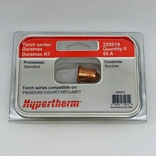 Hypertherm 220819 Torch Nozzle Plasma Cutting for Duramax RT 65A Standard 5pk picture