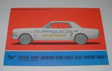 Original 1964 Mustang Indy Pace Car color postcard picture