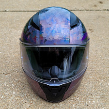 Motorcycle Helmet New Custom Halotape Black XL picture