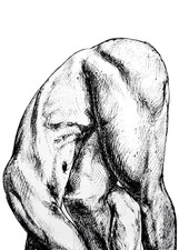 Male Nude Original Drawing 