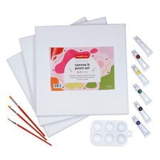 Incraftables Canvas and Acrylic Paint Set for Adults, 3 Canvas Painting Kit picture