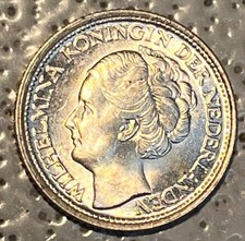 Dutch Silver Coin - 10 Cents - 1944 shows all details UNC picture