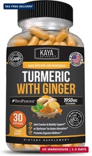 Kaya Naturals - Tumeric Curcumin Standardized - Tumeric Ginger Supplement - Move picture