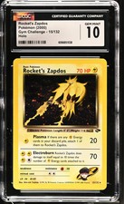 2000 Pokemon Gym Challenge Rocket's Zapdos Holo CGC 10 #15/132 picture