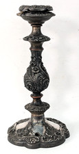 Antique Circa 1800's Beautifully Ornate Candlestick G Boar Head A Mark, #2778 picture