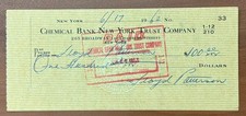 Floyd Patterson Signed RARE Vintage 1962 Check 3 Months Before Liston Fight # 1 picture